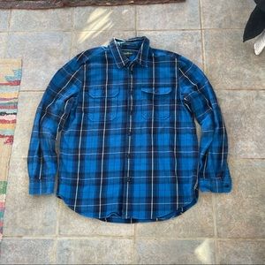 eddie bauer blue plaid flannel shirt